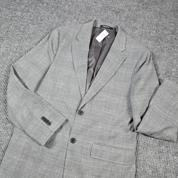 Banana Republic Blazer Mens 38‎ Regular Windowpane Plaid Tailored Sport Coat New